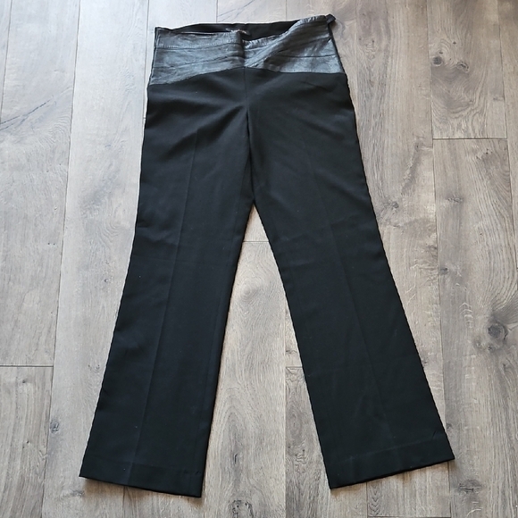 BCBG - Black Pants with Leather Detail - Picture 1 of 5
